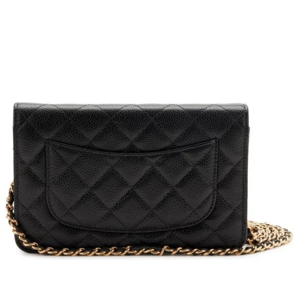 Classic Chanel lambskin wallet on chain black with gold - Picture 11 of 16